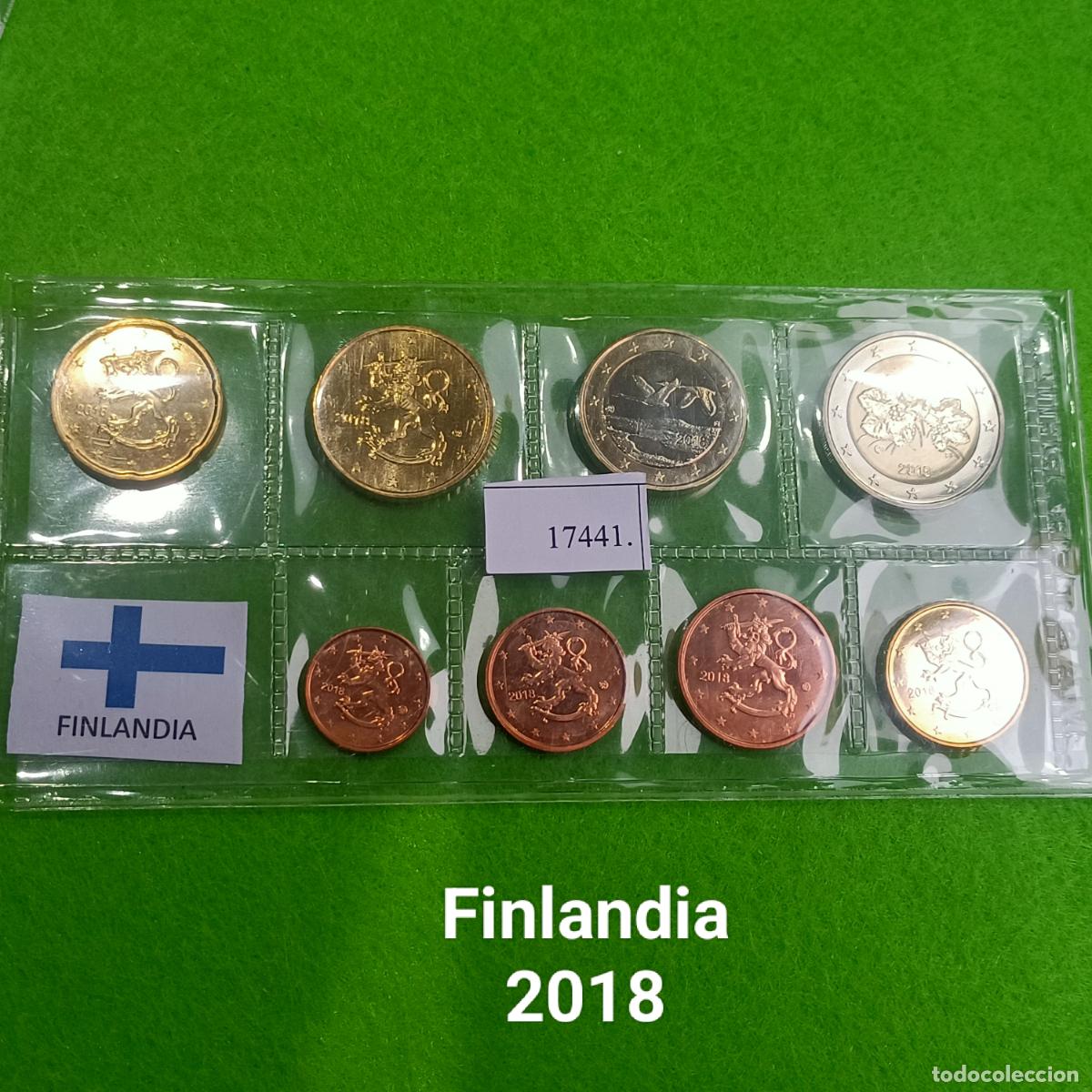 Monedas antiguas de Europa: Finlandia 2018, 8 monedas, 1, 2, 5, 10, 20, y 50 c&eacute;ntimos, 1 y 2 euros , 17441