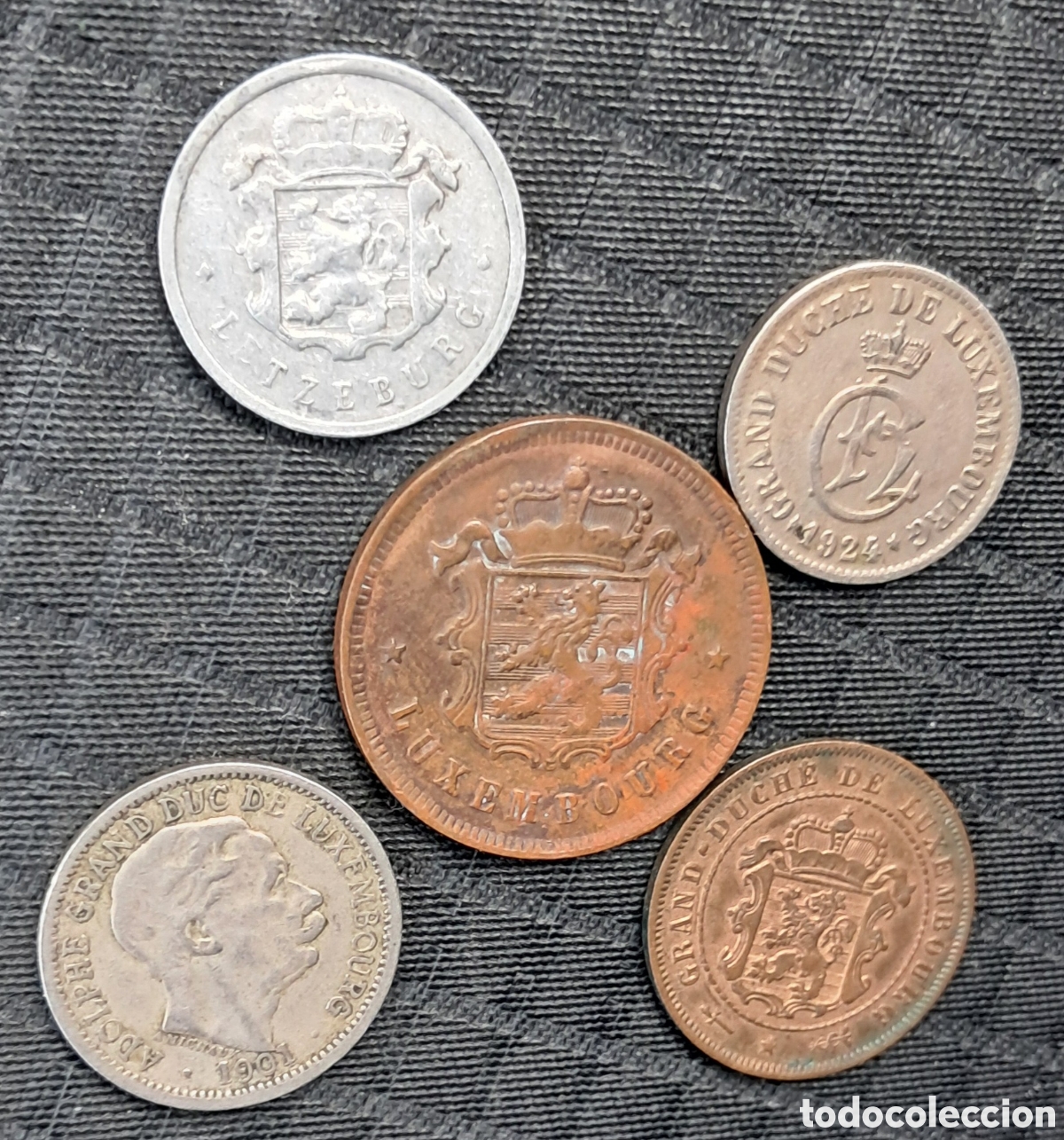 Monedas antiguas de Europa: Lote 5 monedas Luxemburgo