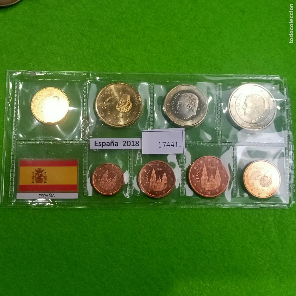 Monedas antiguas de Europa: Espa&ntilde;a 2018, 8 monedas, 1, 2, 5, 10, 20, y 50 c&eacute;ntimos, 1 y 2 euros , 17441