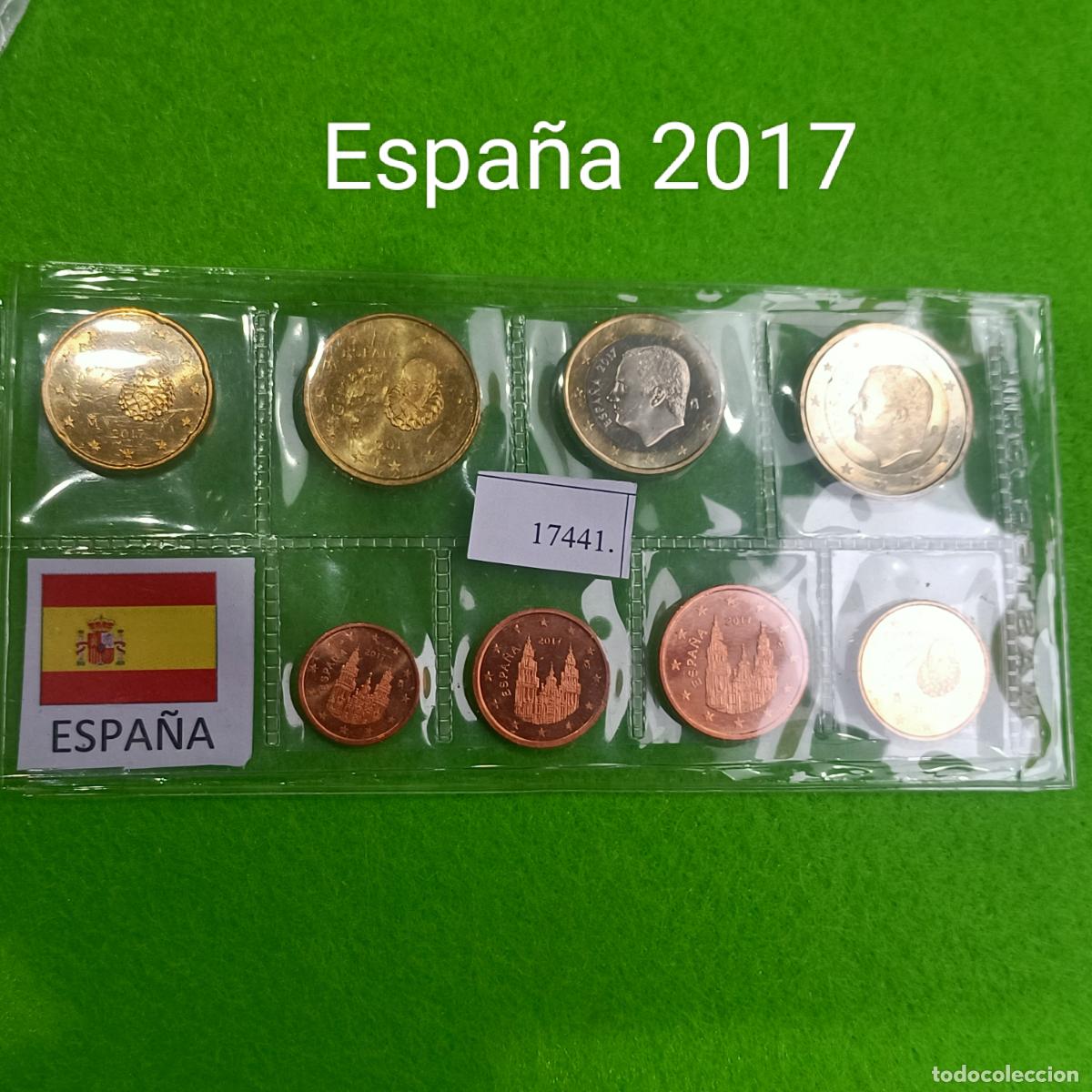 Monedas antiguas de Europa: Espa&ntilde;a 2017, 8 monedas, 1, 2, 5, 10, 20, y 50 c&eacute;ntimos, 1 y 2 euros , 17441