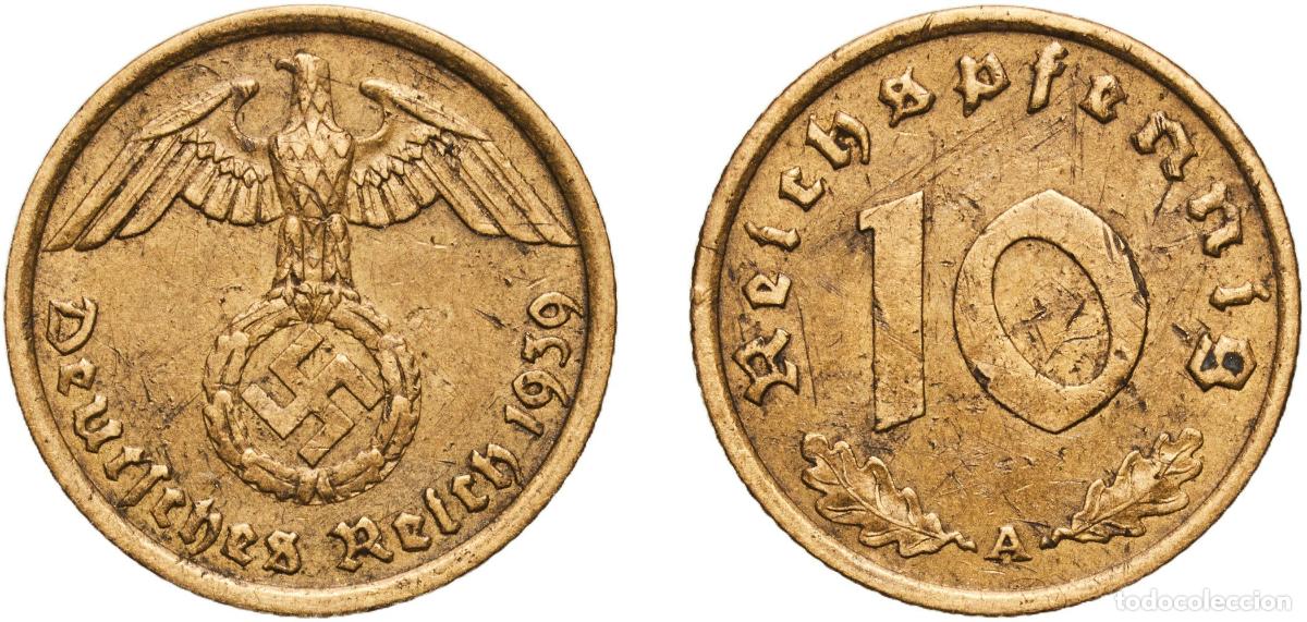 Monedas antiguas de Europa: Germany Third Reich 1939 A 10 Reichspfennig Aluminium bronze Berlin Mint (41170780) 4g XF KM 92 AK