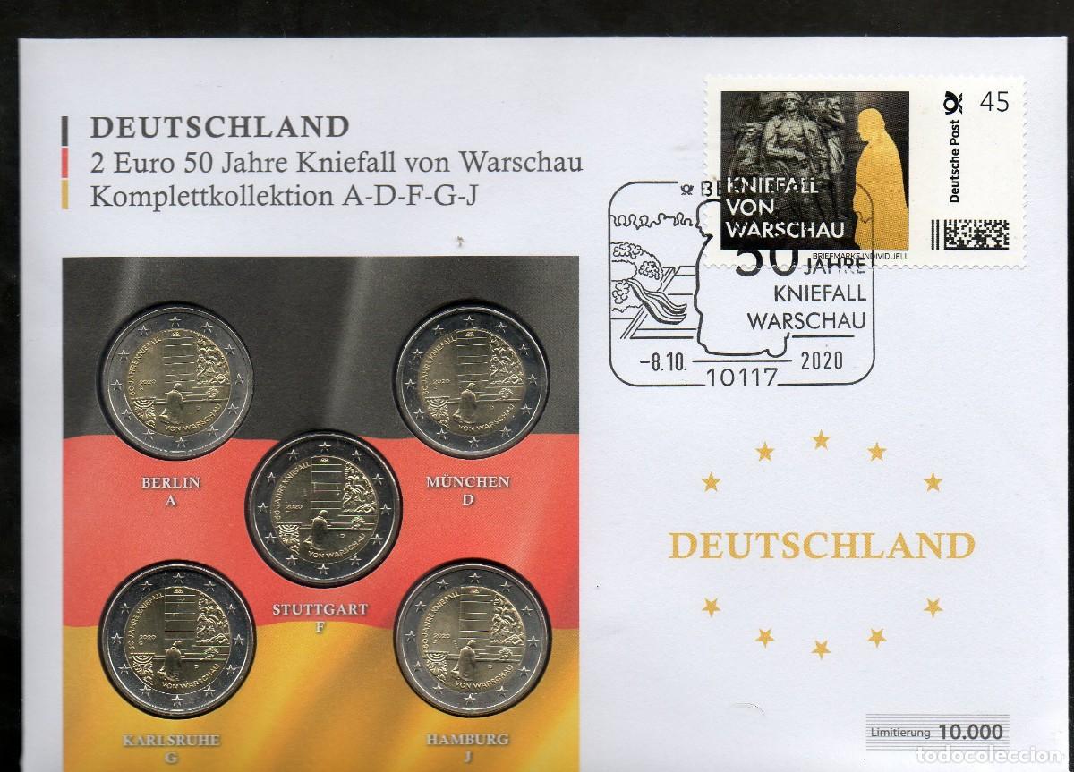 Monedas antiguas de Europa: FILA 2020 MOEDA ALEMANIA 2 EUROS COMEMORATIVOS 50 JAHRE VON WARSCHAU LETRA ADFGJ