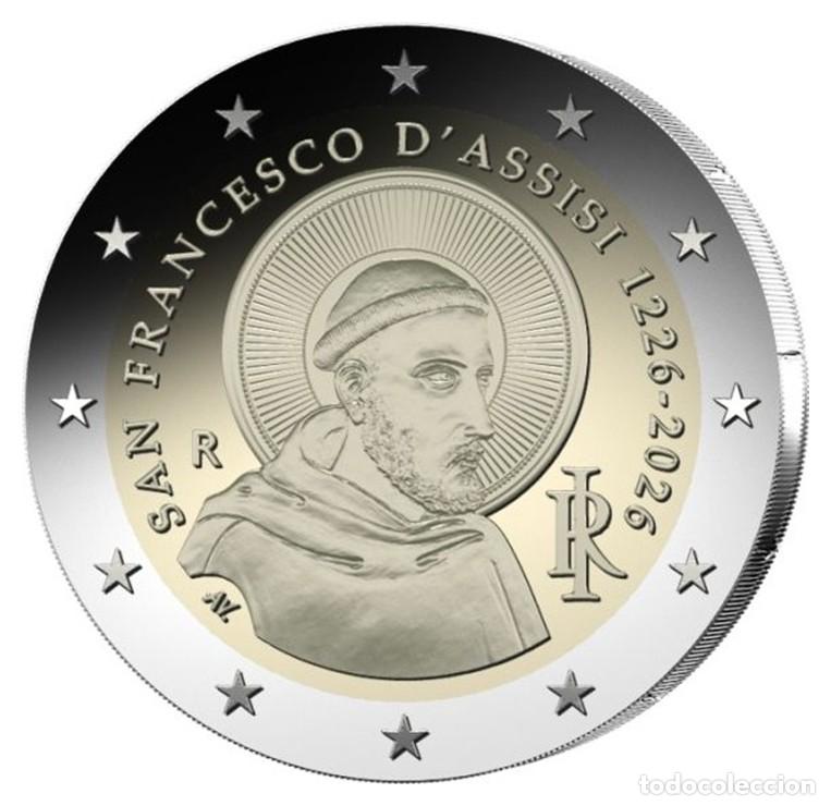 Monedas antiguas de Europa: Italia 2 Euros 2026 Conmemorativa San Francisco de As&iacute;s Km Nuevo Sc Unc