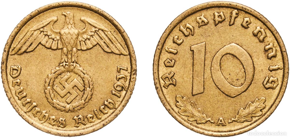 Monedas antiguas de Europa: Germany Third Reich 1937 A 10 Reichspfennig Aluminium bronze Berlin Mint (36830442) 4.03g AU KM 92
