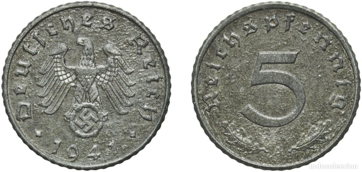 Monedas antiguas de Europa: Germany Third Reich 1941 A 5 Reichspfennig Zinc Berlin Mint (246215852) 2.52g AU KM 100 AKS 51 J 3