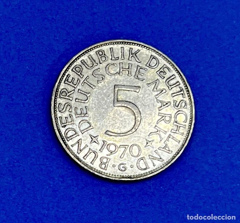 Monedas antiguas de Europa: 5 Marcos Plata, Alemania 1970 II.