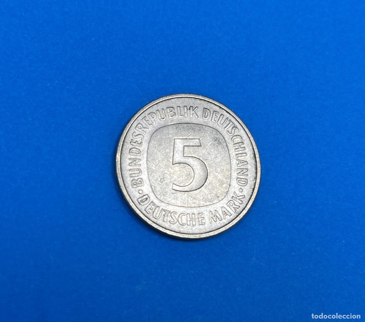 Monedas antiguas de Europa: 5 Marcos Alemania, 1975.