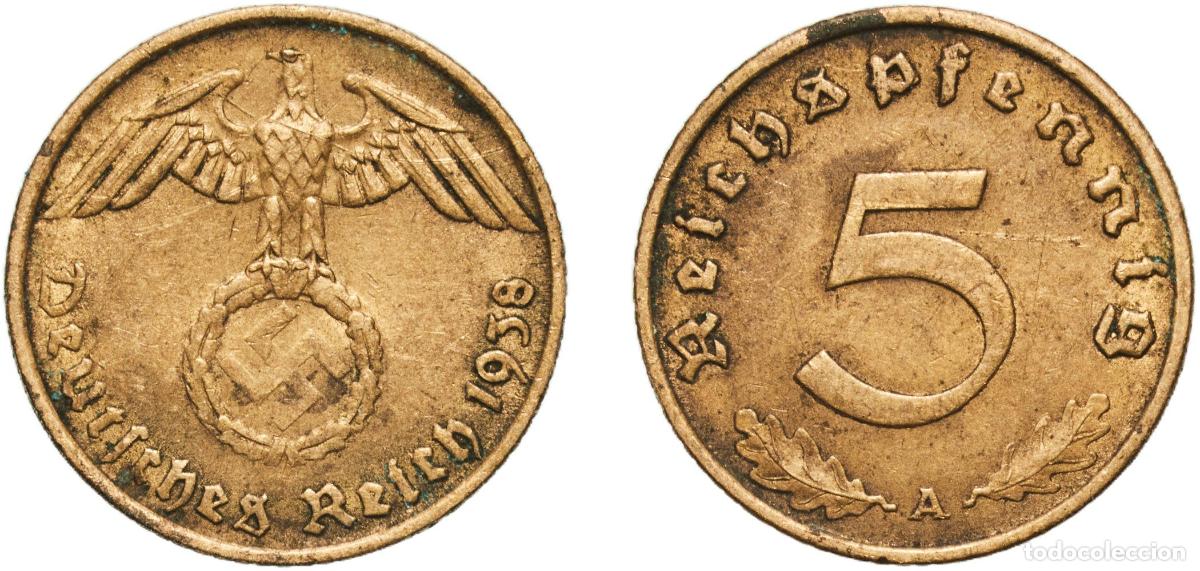 Monedas antiguas de Europa: Germany Third Reich 1938 A 5 Reichspfennig Aluminium bronze Berlin Mint (54012158) 2.43g XF KM 91