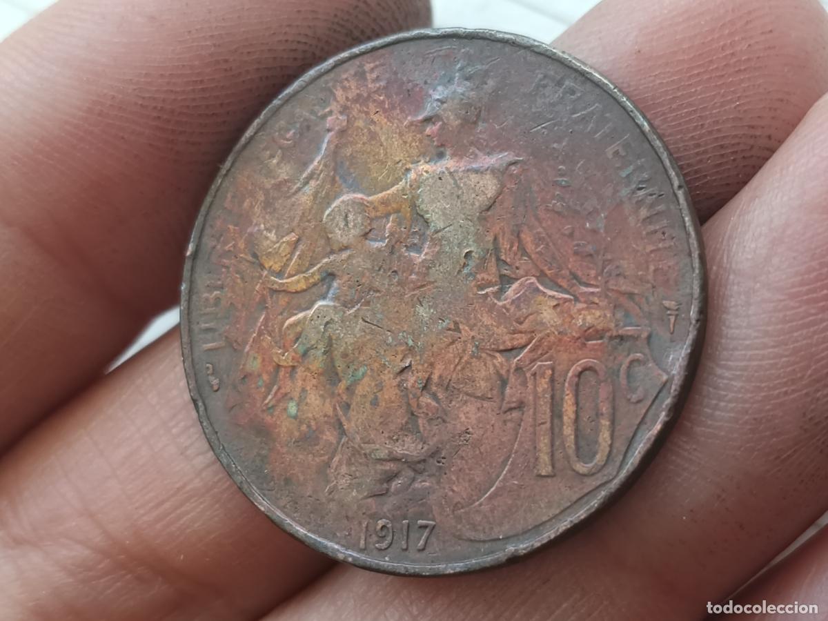 Monedas antiguas de Europa: Francia. 10 centimes de 1917