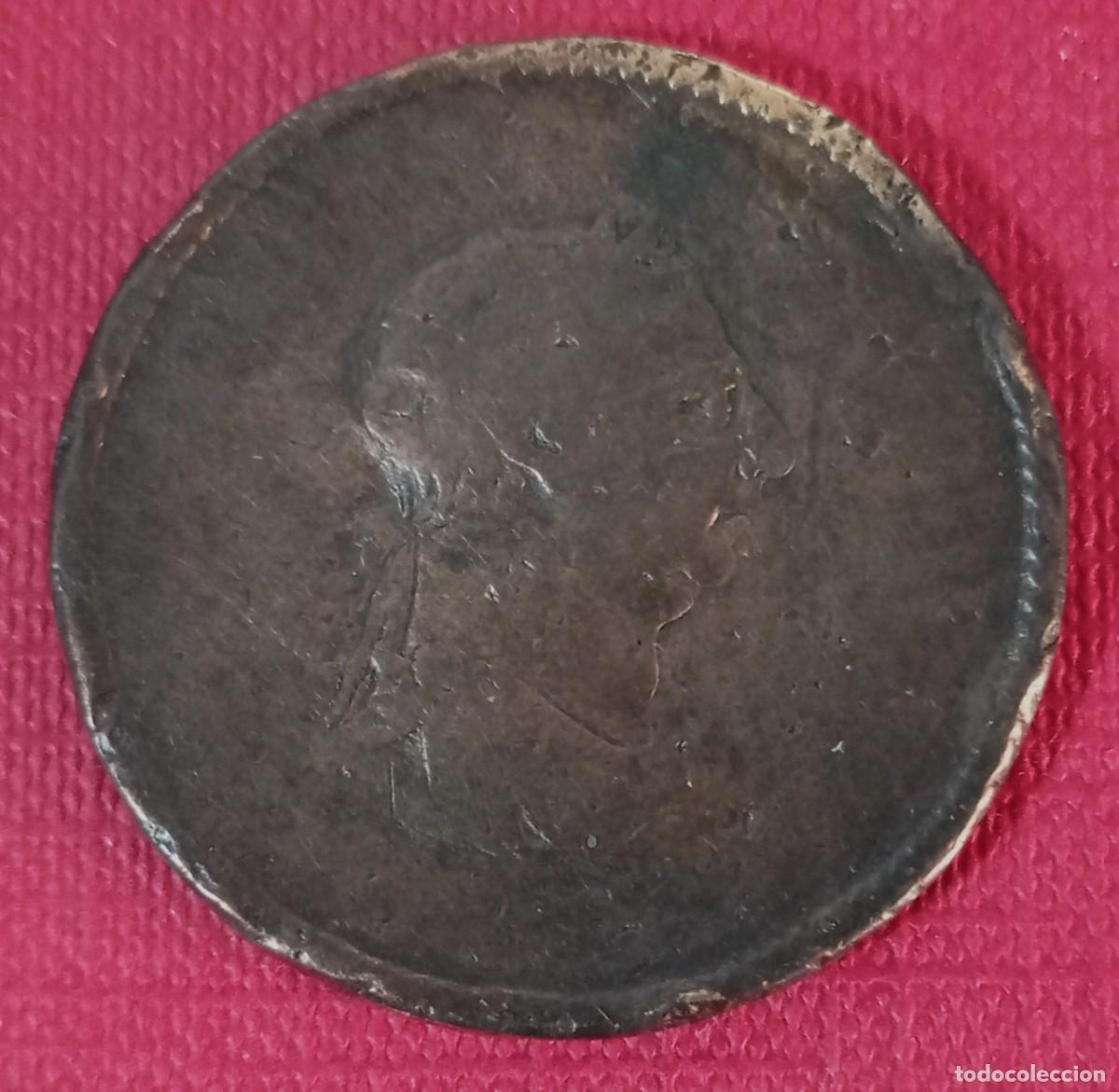 Old Coins of Europe: MONEDA 1/2 PENNY - JORGE III - HACIA 1806 / 1807