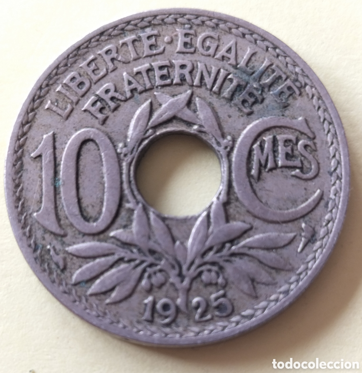 Monedas antiguas de Europa: Moneda 10 C&eacute;ntimos 1925 Francia.