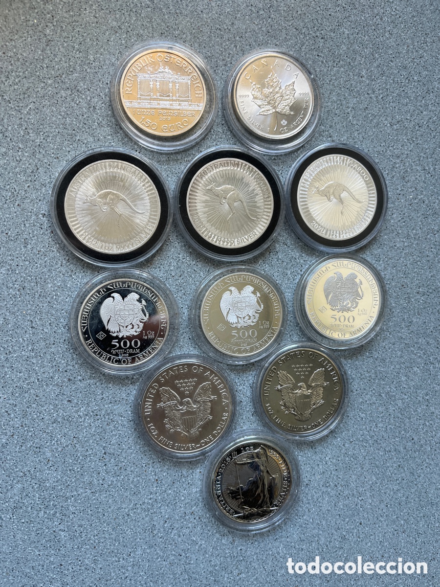Monedas antiguas de Europa: Lote 11 Onzas de Plata (Carlos)