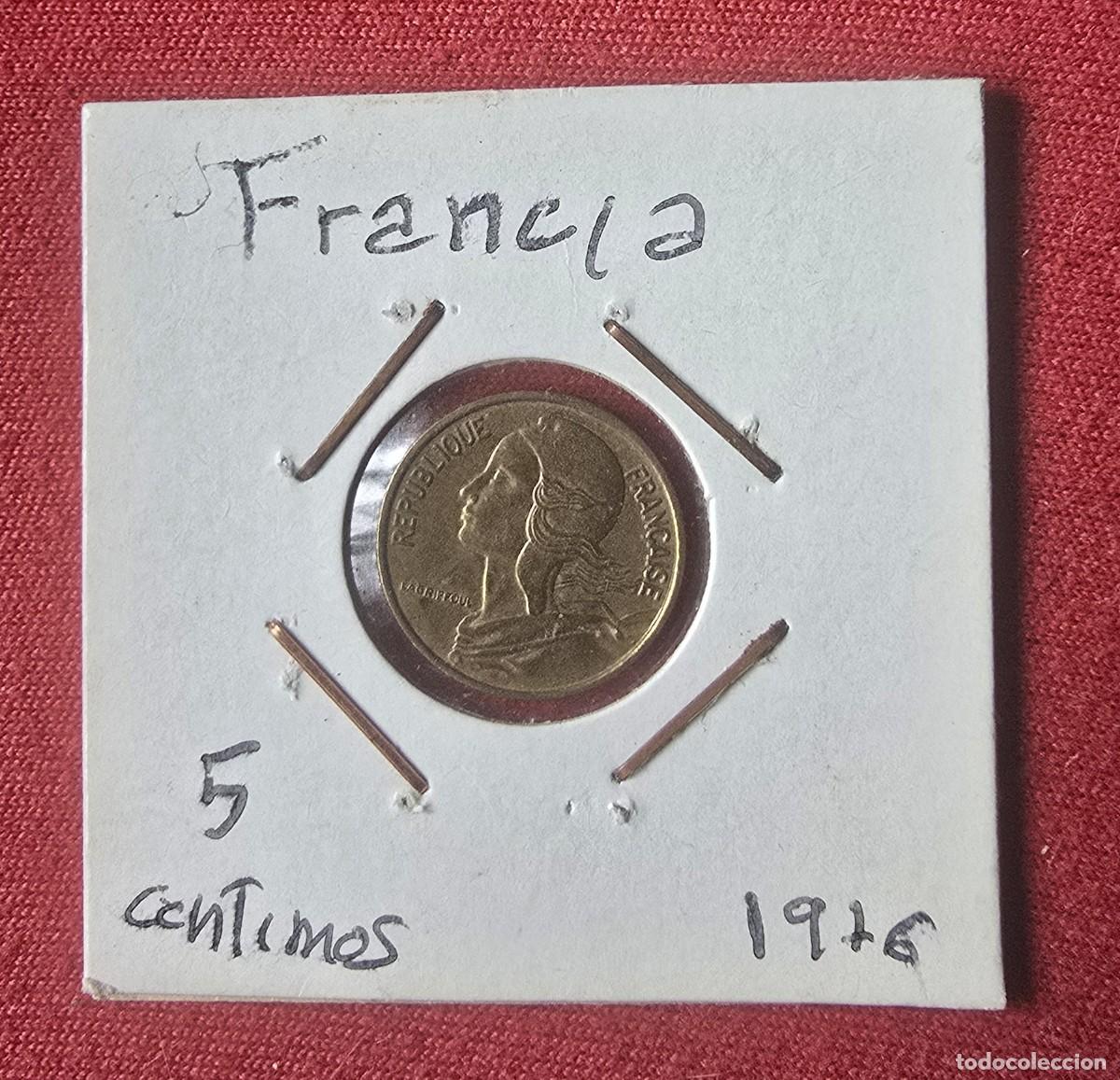 Monedas antiguas de Europa: MONEDA DE FRANCIA 1976 - 5 C&Eacute;NTIMOS - MONEDA ENCARTONADA