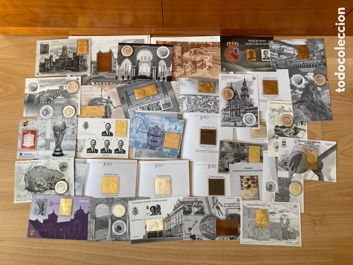 Monnaies anciennes de Europe: GRAN COLECCION SELLOS ESPA&Ntilde;A ORO PLATA I BRONCE