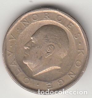 Monedas antiguas de Europa: NORUEGA - 10 KRONER REY OLAV V DE 1983
