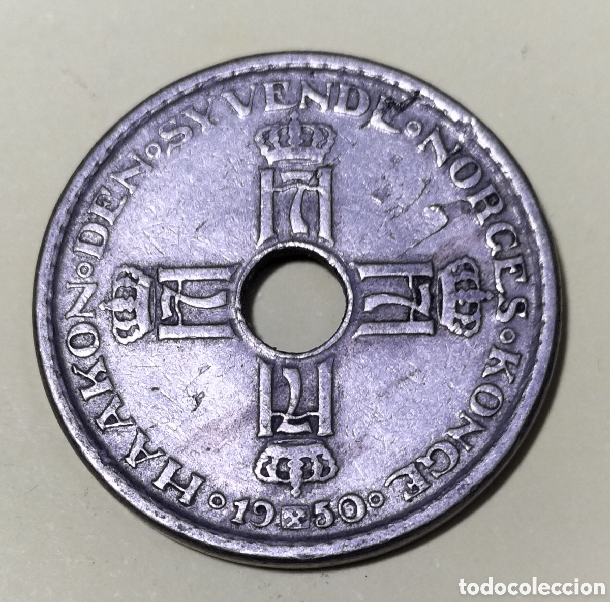 Monedas antiguas de Europa: Moneda 1 Corona 1950 Noruega.