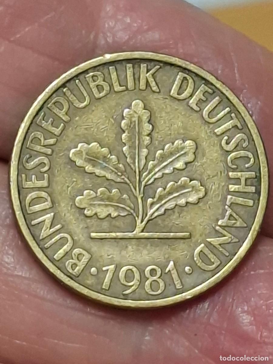 Moedas antigas da Europa: MONEDA DE ALEMANIA DE 10 PFENNING DE 1981 (J)