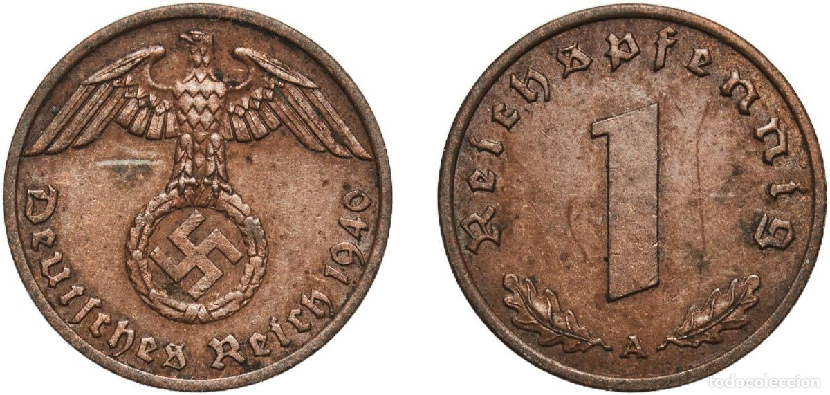 Monedas antiguas de Europa: Germany Third Reich 1940 A 1 Reichspfennig Bronze Berlin Mint (27094471) 2g AU KM 89 AKS 58 J 361