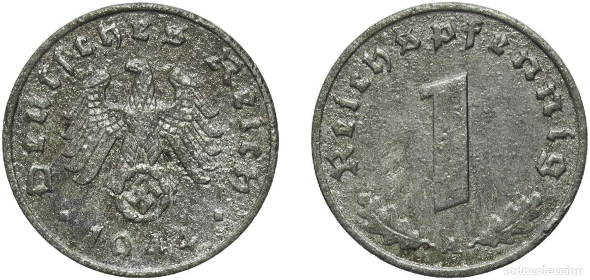 Monedas antiguas de Europa: Germany Third Reich 1944 A 1 Reichspfennig Zinc Berlin Mint (124420577) 1.78g XF KM 97 AKS 59 J 36