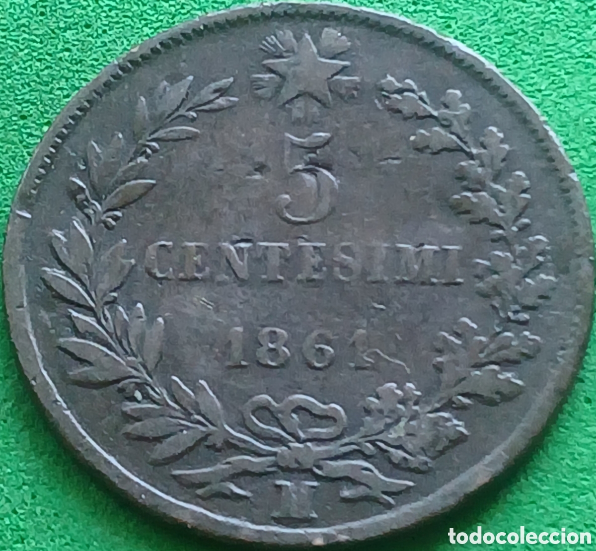Monedas antiguas de Europa: Italia 5 centesimos 1861 M- Mil&aacute;n km#3