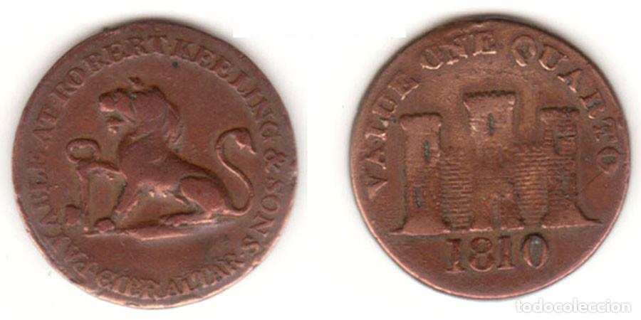 Alte M&uuml;nzen aus Europa: GIBRALTAR - 1 CUARTO -1810 - JORGE - III - COBRE - E.B.C.