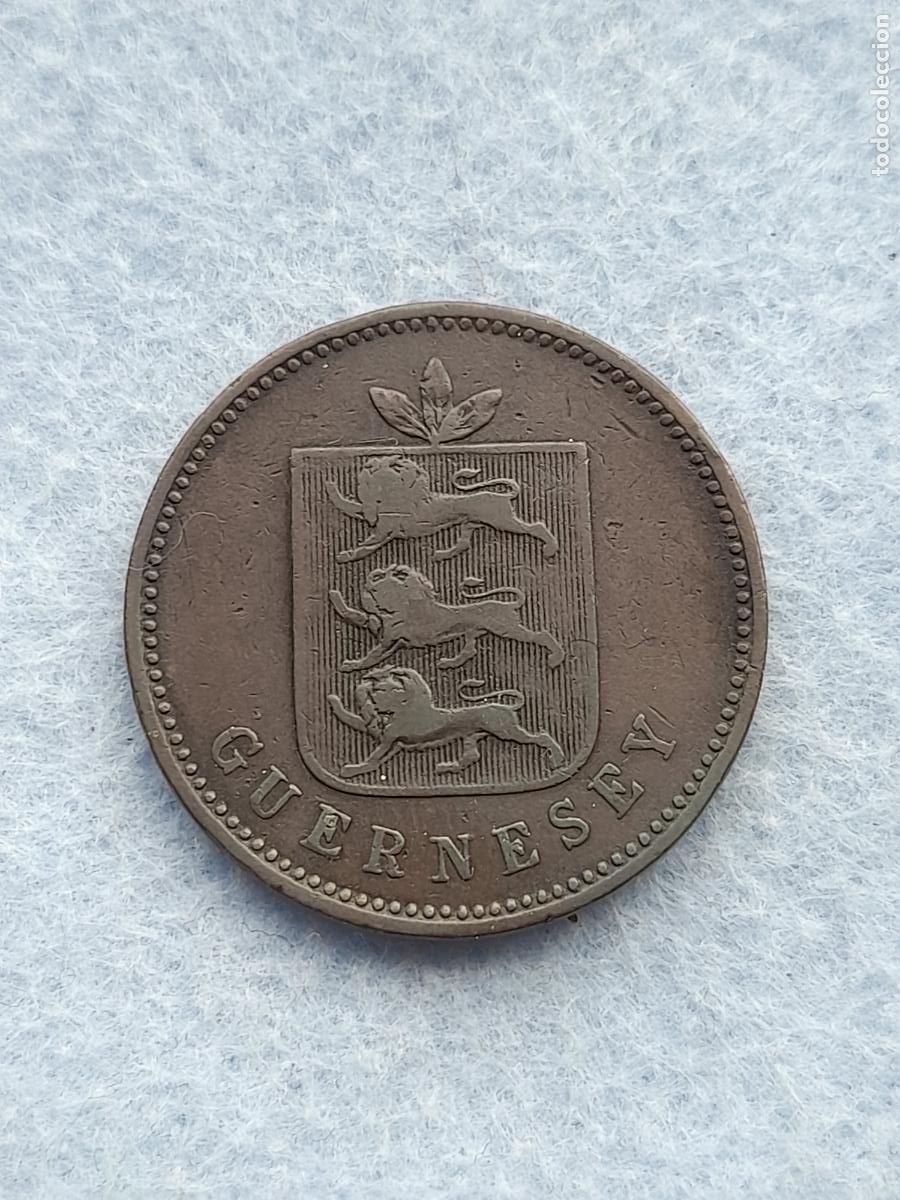 Moedas antigas da Europa: Guernesey. 4 Doubles. A&ntilde;o 1830.