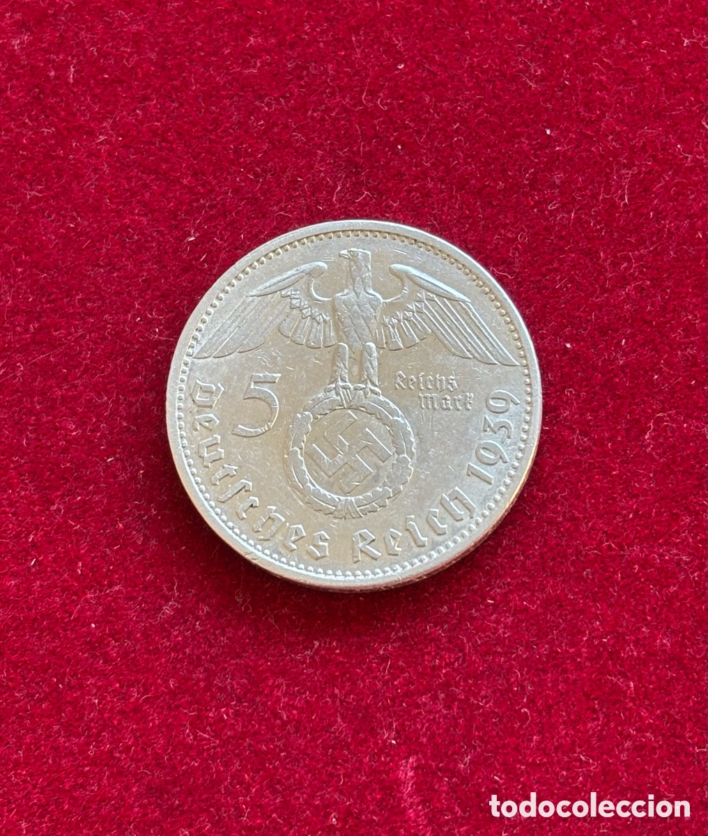 Old Coins of Europe: 5 MARCOS 1939-E ALEMANIA NAZI