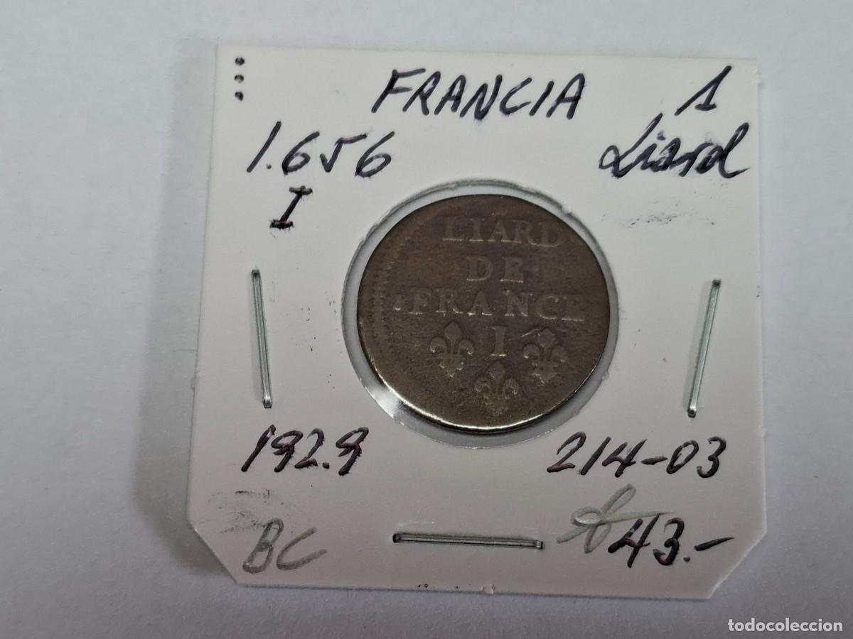 Monedas antiguas de Europa: 1 LIARD de 1656 I KM 192.9 FRANCIA en BC