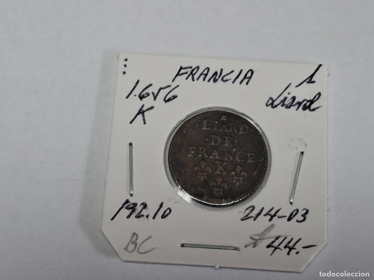 Monedas antiguas de Europa: 1 LIARD de 1656 K KM 192.10 FRANCIA en BC