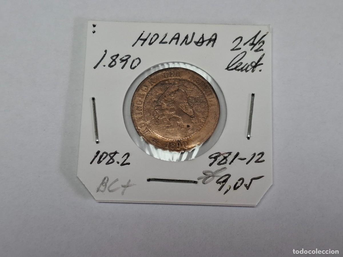 Monedas antiguas de Europa: 2 1/2 CENT de 1890 KM 108.2 HOLANDA en BC+