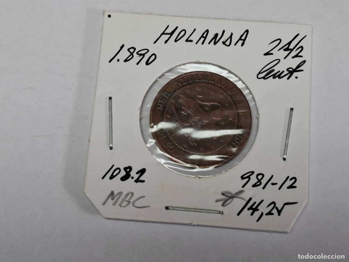Monedas antiguas de Europa: 2 1/2 CENT de 1890 KM 108.2 HOLANDA en MBC