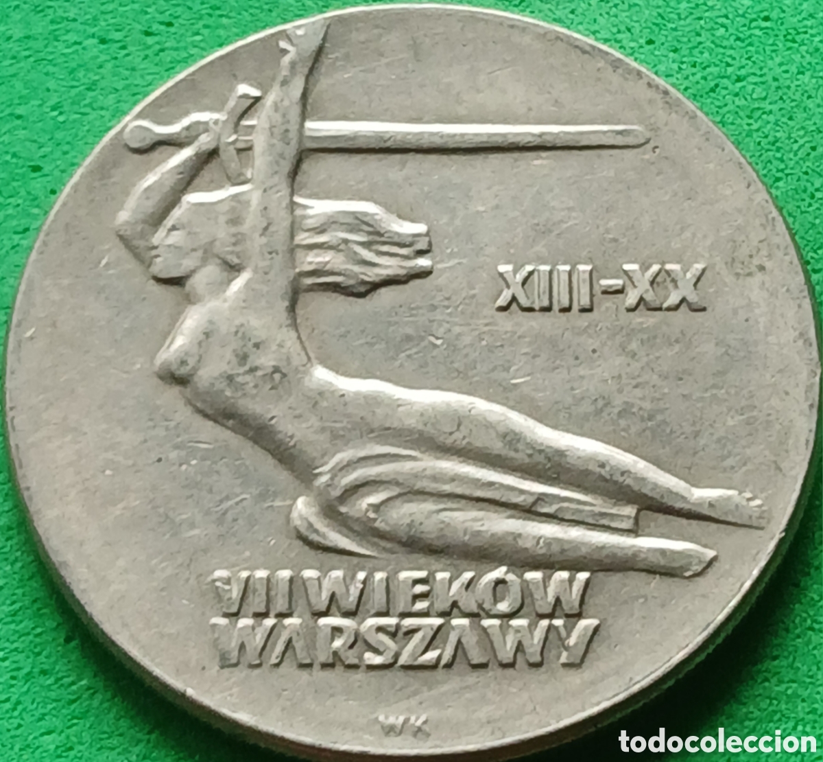 Monedas antiguas de Europa: Polonia 10 zlotych 1965 Y#54 Varsovia, Nike