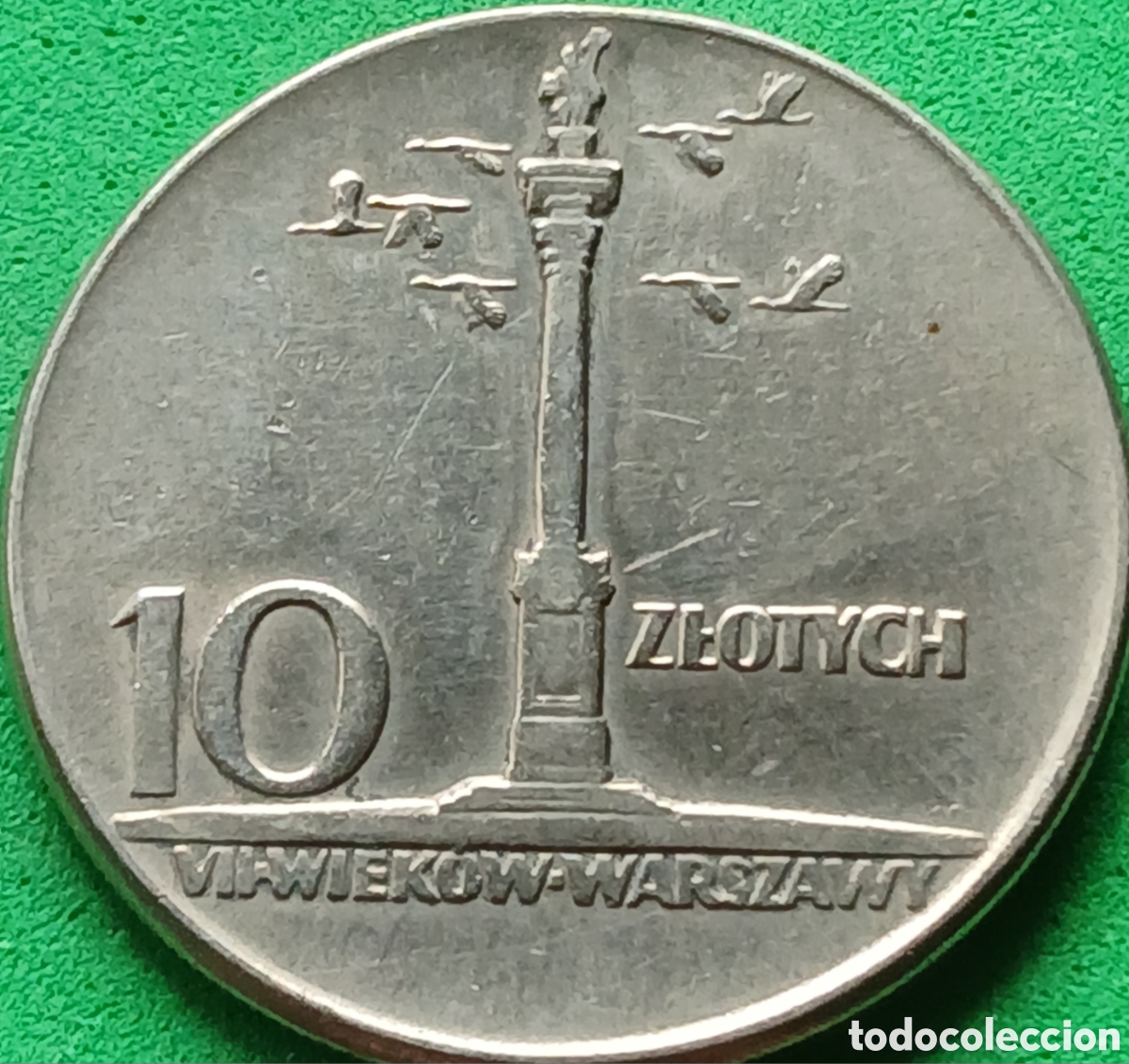 Monedas antiguas de Europa: Polonia 10 zlotych 1965 Y#55 Varsovia, Columna de Segismundo