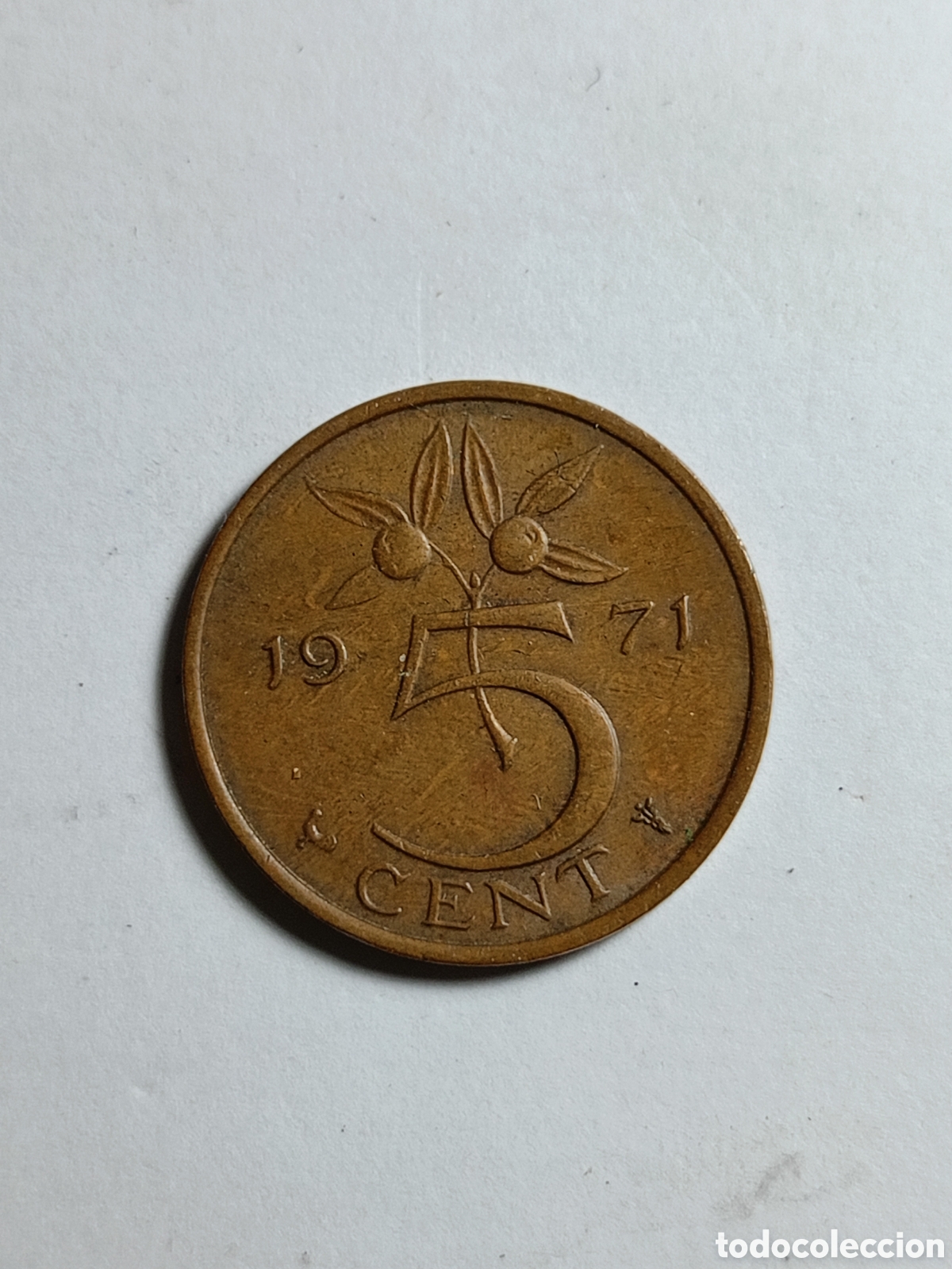 Alte M&uuml;nzen aus Europa: Moneda, Pa&iacute;ses Bajos, Juliana, 5 Cents, 1971 MBC+, Cobre, KM:181