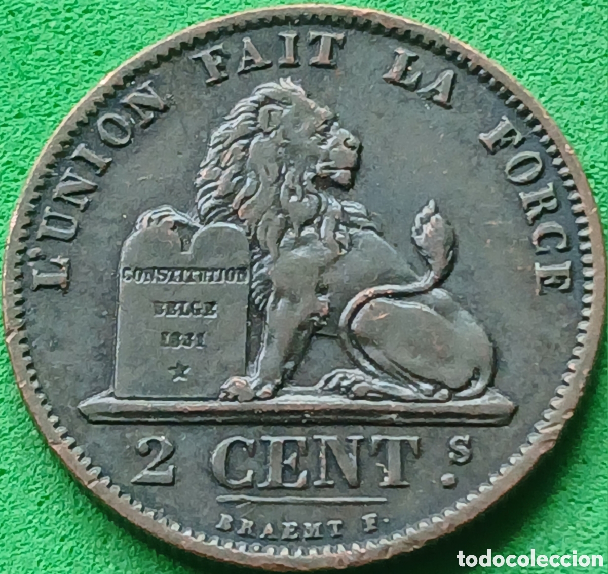 Monedas antiguas de Europa: B&eacute;lgica 2 c&eacute;ntimos 1875 DES BELGES km#35