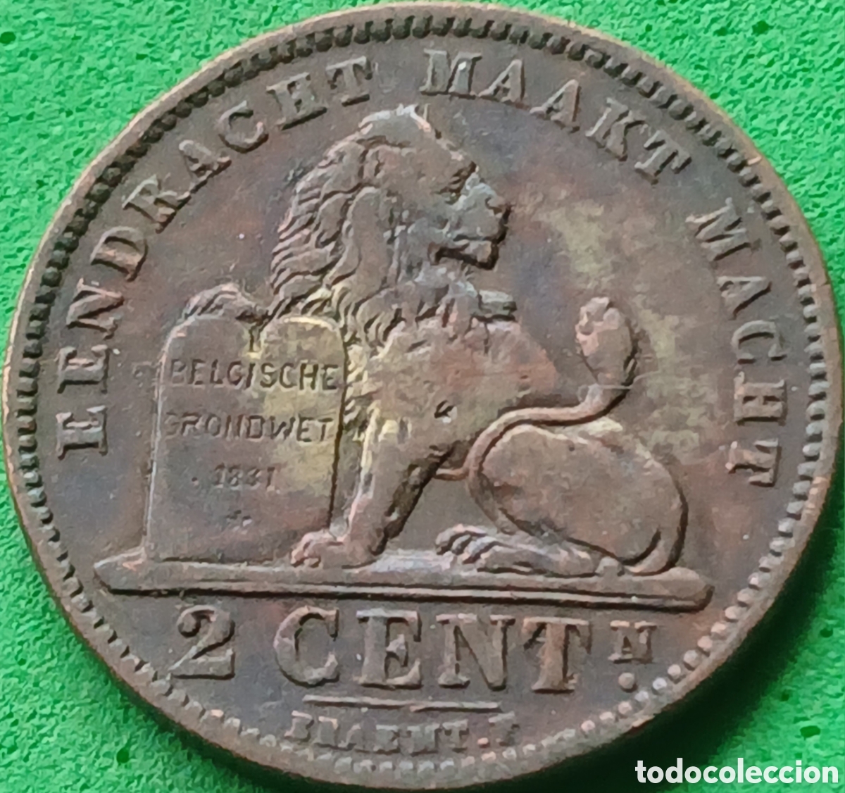 Monedas antiguas de Europa: B&eacute;lgica 2 c&eacute;ntimos 1902 DER BELGEN km#36