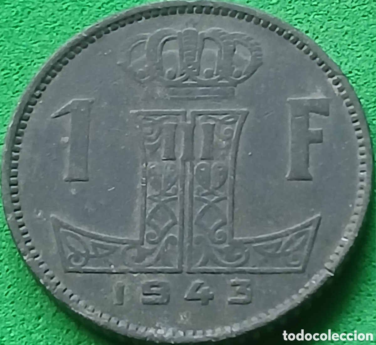 Monedas antiguas de Europa: B&eacute;lgica 1 franco 1943 km#128 Belgie-Belgique