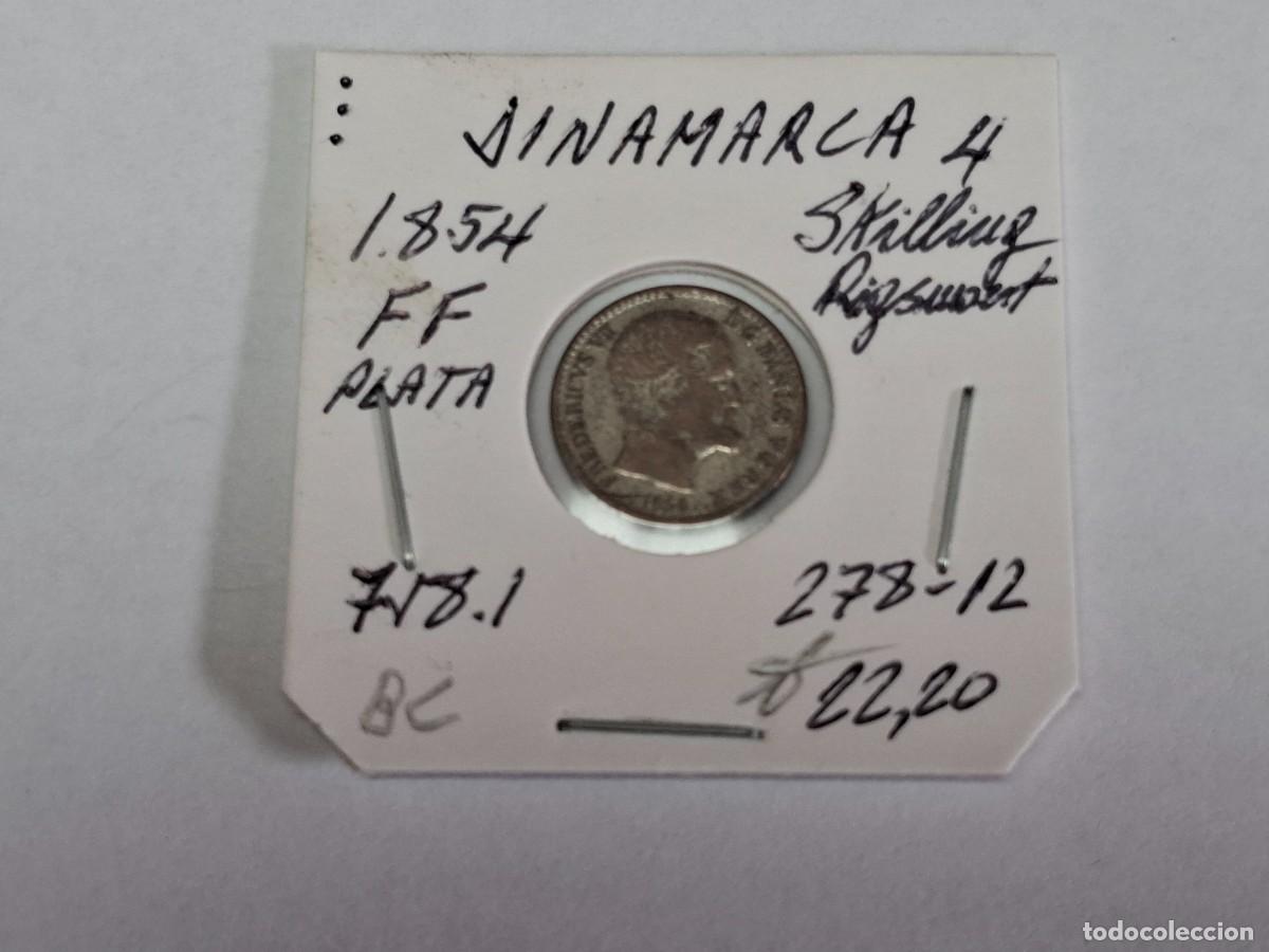 Monedas antiguas de Europa: 4 SKILLING de PLATA de 1854 FF KM 758.1 DINAMARCA en BC
