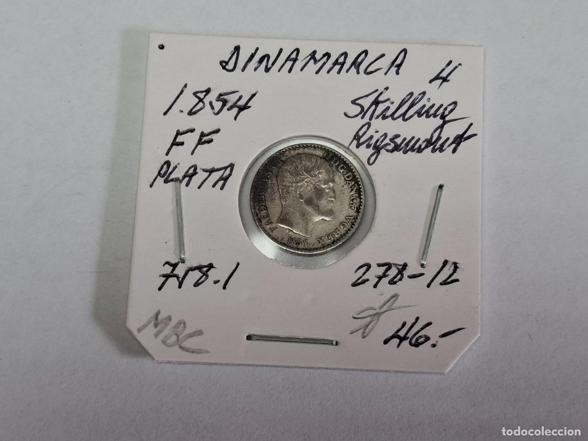 Monedas antiguas de Europa: 4 SKILLING de PLATA de 1854 FF KM 758.1 DINAMARCA en MBC