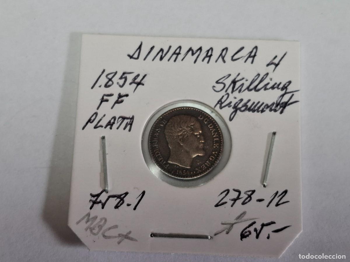 Monedas antiguas de Europa: 4 SKILLING de PLATA de 1854 FF KM 758.1 DINAMARCA en MBC+