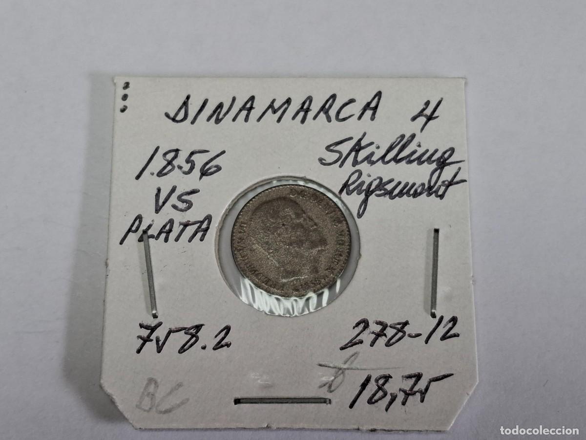 Monedas antiguas de Europa: 4 SKILLING de PLATA de 1856 VS KM 758.2 DINAMARCA en BC