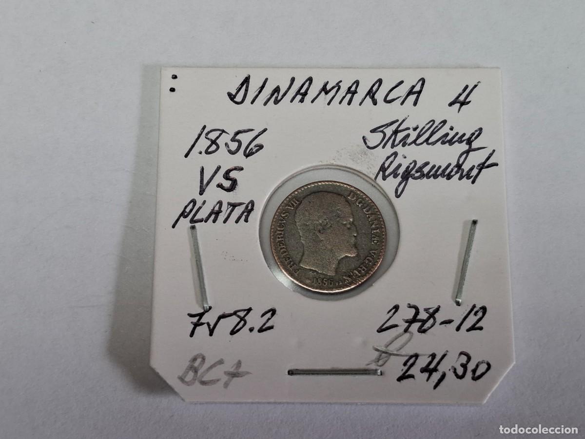 Monedas antiguas de Europa: 4 SKILLING de PLATA de 1856 VS KM 758.2 DINAMARCA en BC+