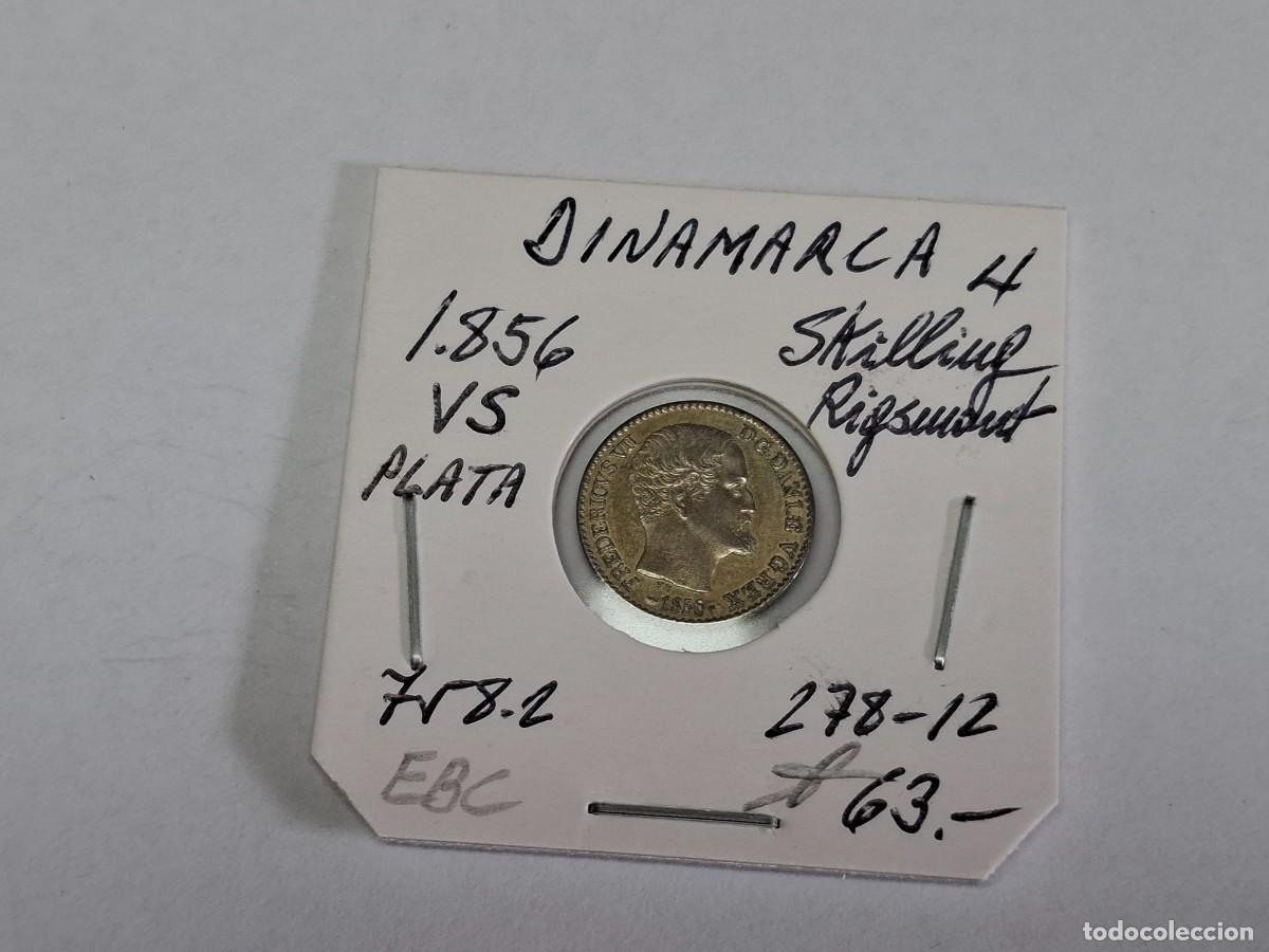 Monedas antiguas de Europa: 4 SKILLING de PLATA de 1856 VS KM 758.2 DINAMARCA en EBC