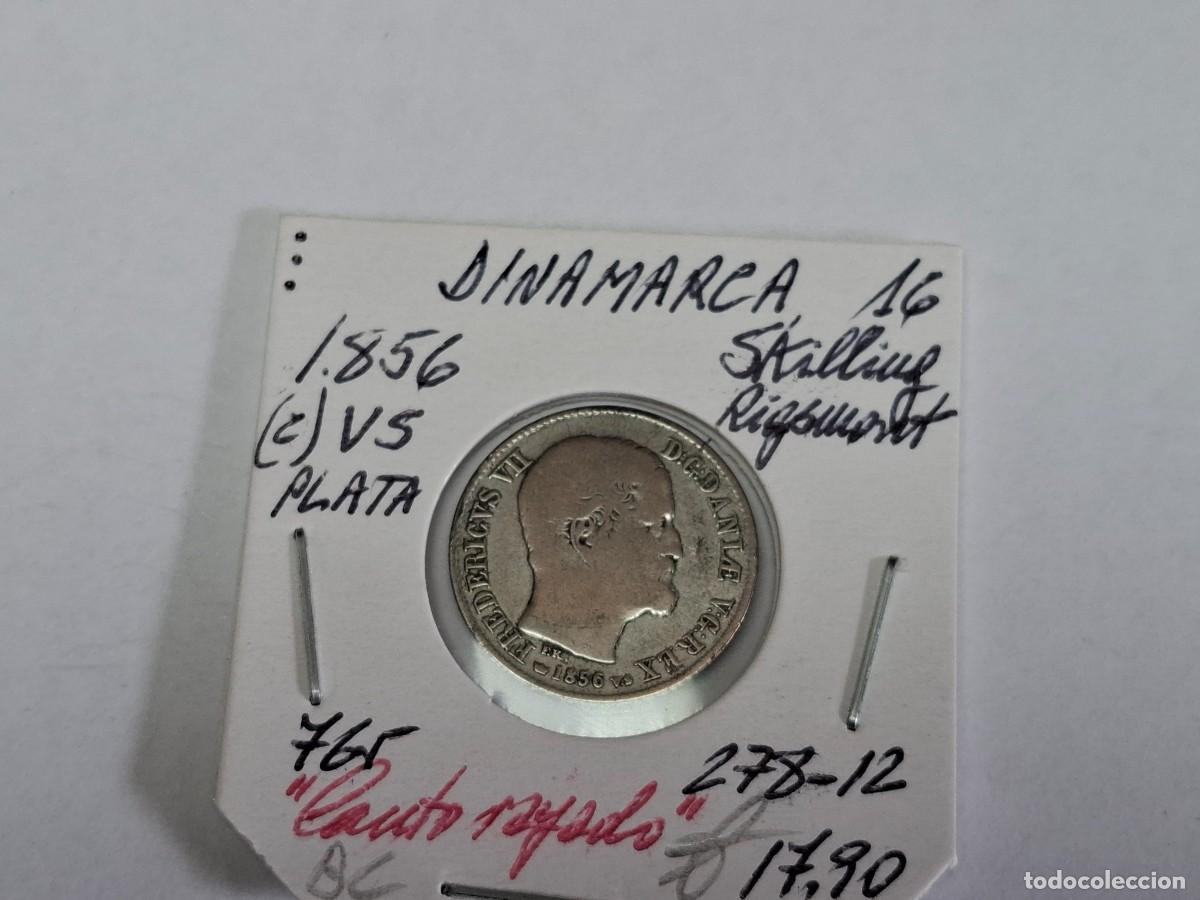 Monedas antiguas de Europa: 16 SKILLING de PLATA de 1856 c VS KM 775.2 DINAMARCA en BC