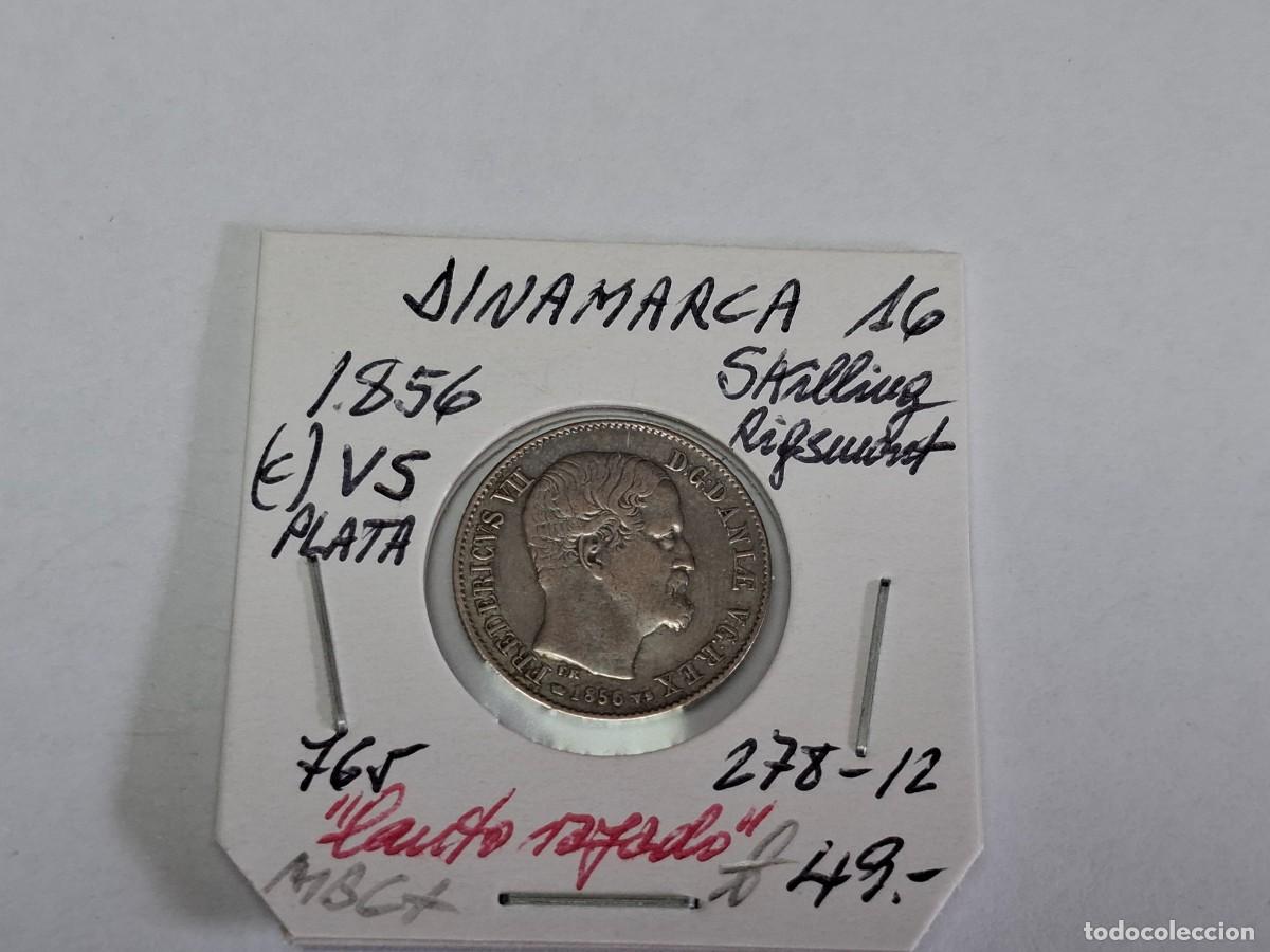 Monedas antiguas de Europa: 16 SKILLING de PLATA de 1856 c VS KM 765 DINAMARCA en MBC+