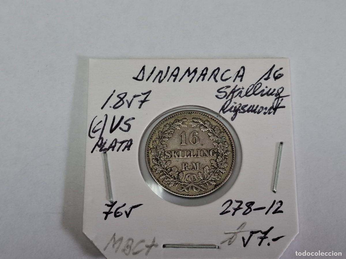 Monedas antiguas de Europa: 16 SKILLING de PLATA de 1857 c VS KM 765 DINAMARCA en MBC+