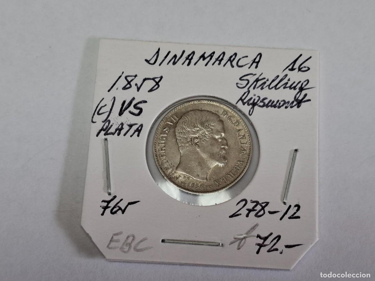 Monedas antiguas de Europa: 16 SKILLING de PLATA de 1858 c VS KM 765 DINAMARCA en EBC