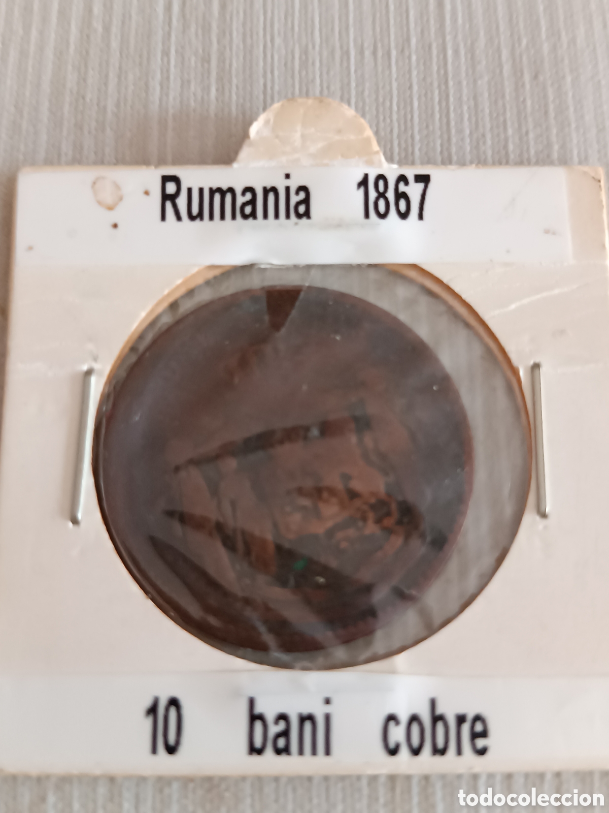 Monedas antiguas de Europa: 10 bani cobre Ruman&iacute;a 1867