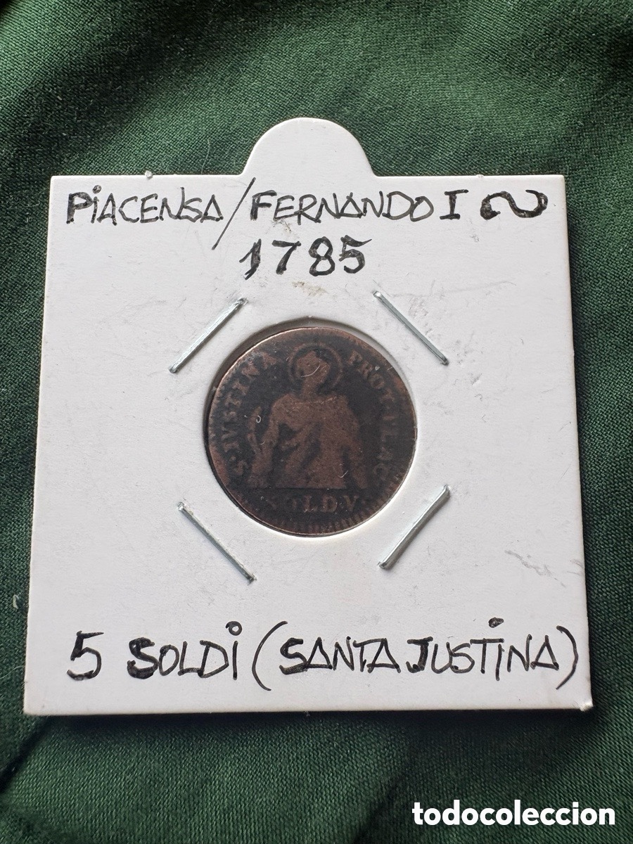 Moedas antigas da Europa: Moneda 5 soldi, 1785 Fernando I (A5)