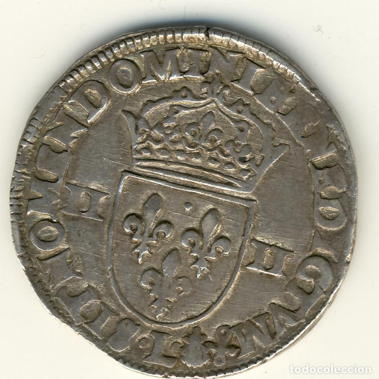 Monedas antiguas de Europa: FRANCIA - HENRI III - 1/4 ECU 1590 L (BAYONNE)